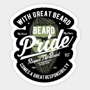 With Great Beard - Beard Pride Sticker